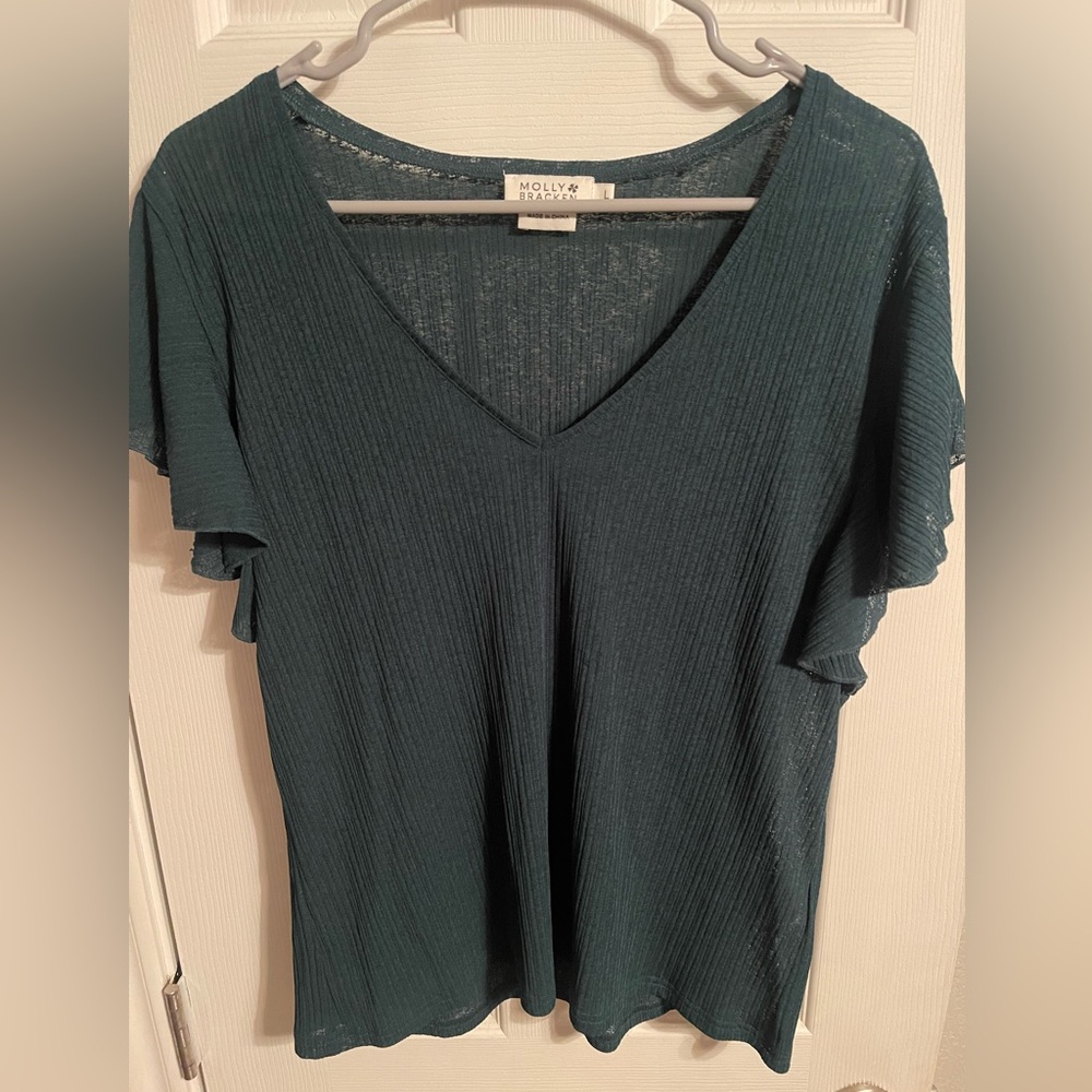 RUFFLE CAPPED MOLLY BRACKEN BLOUSE